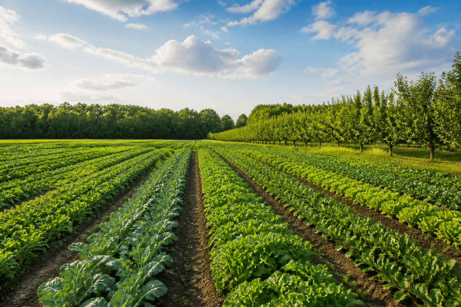 Fresh produce farm field